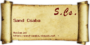 Sand Csaba névjegykártya