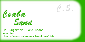 csaba sand business card